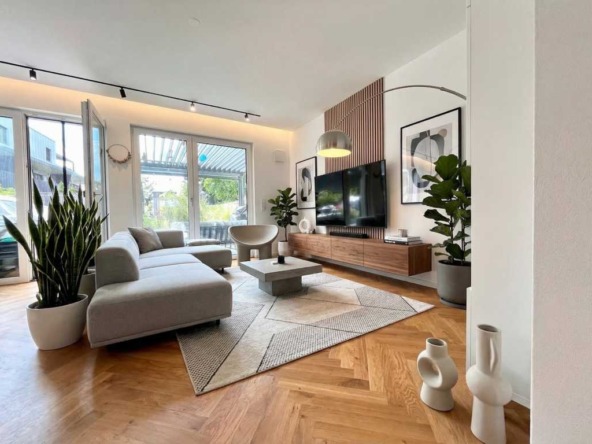 Wohnzimmer visualisiert Townhause in schwabmünchen