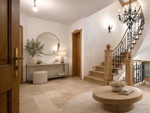 Landhausvilla Eingangsbereich - visualisiert